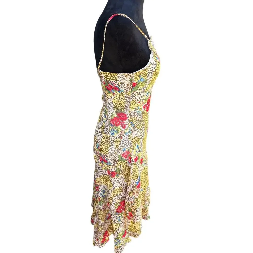 Urban Outfitters Vickie Chiffon Midi Dress Animal Floral Print XS